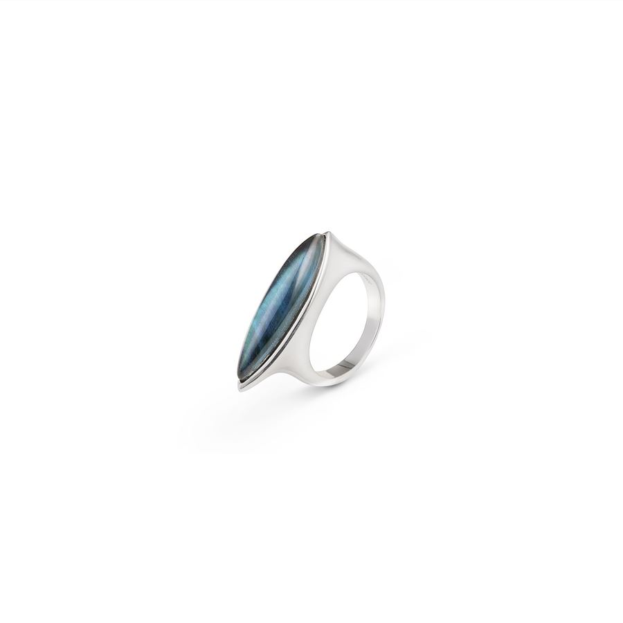 Anello Navetta Blu AURUM | AN1 NAV ARGBLU